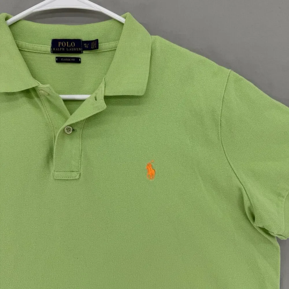 Polo Ralph Lauren Men’s Cotton Polo Shirt XL Lime Green Embroidered Logo Classic